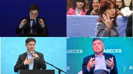 Milei, Cristina, Macri, Kicillof