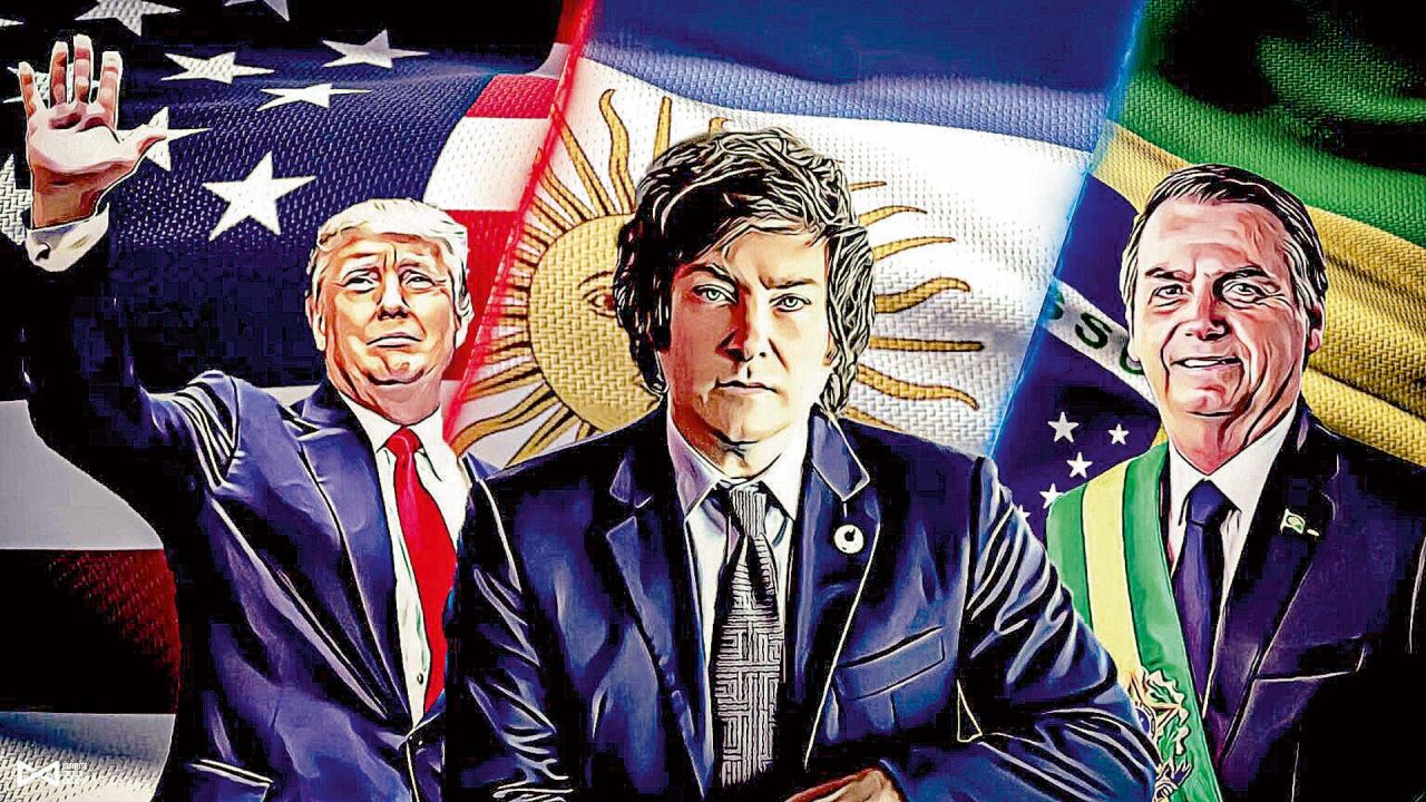 Donald Trump, Javier Milei y Jair Bolsonaro. | Foto:Cedoc.