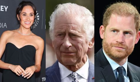 Meghan Markle, el rey Carlos III y el príncipe Harry