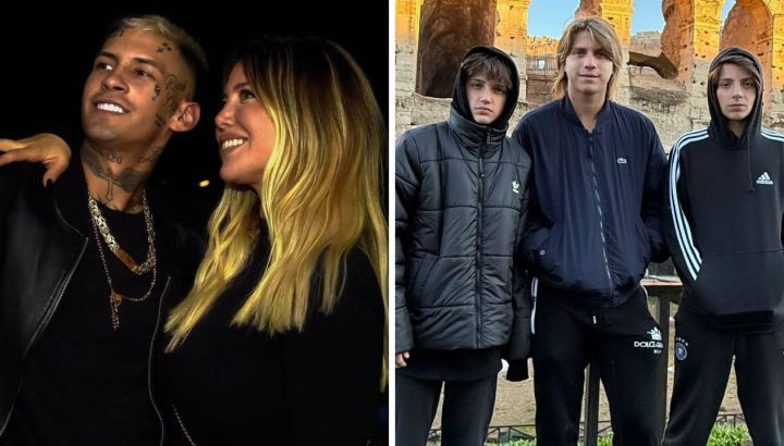 Las mejores fotos de Wanda Nara y L-Gante en el viaje que comparten con sus hijos por Roma 