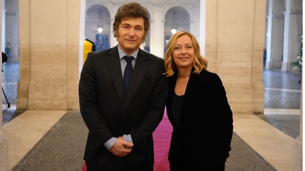 20241213 Giorgia Meloni recibió a Javier Milei en Italia