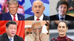 Donald Trump, Benjamin Netanyahu, Javier Milei, Xi Jinping, Narendra Modi, Claudia Sheinbaum. 