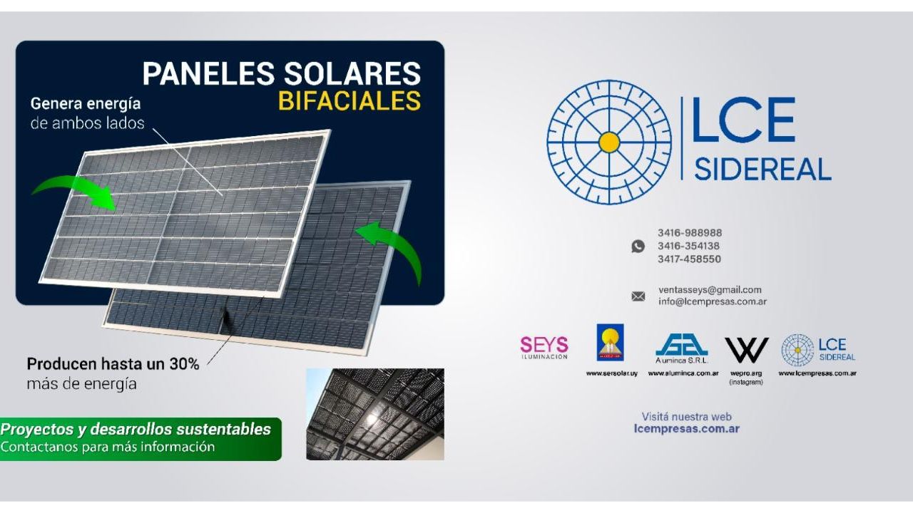 LCE SIDEREAL: Nueva tecnología: Proyectos sustentables: qué beneficios tienen los paneles solares bifaciales  | Foto:CEDOC