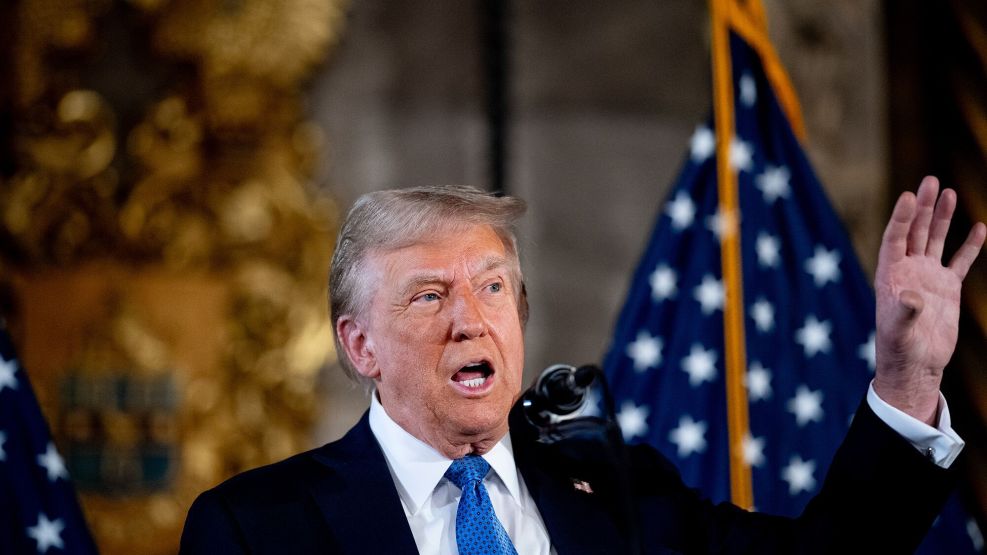 President-Elect Trump Speaks To The Press At Mar-A-Lago