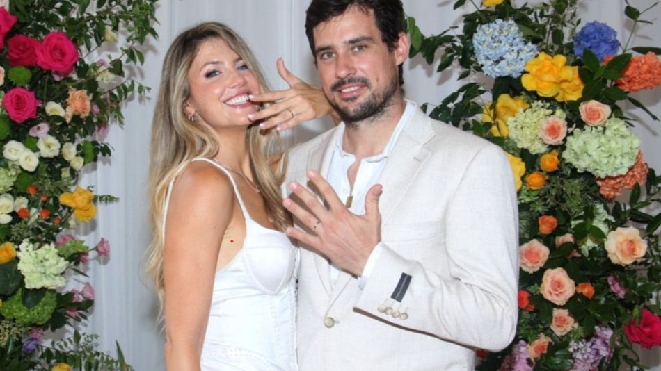 El impresionante vestido de novia de Stephanie Demmner para su casamiento con Guido Pella