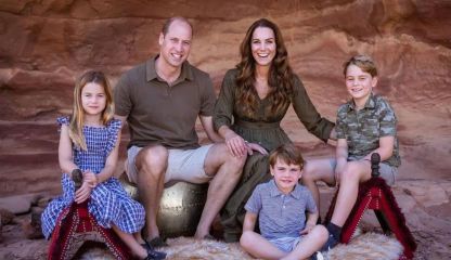 Kate Middleton y el príncipe William con sus hijos