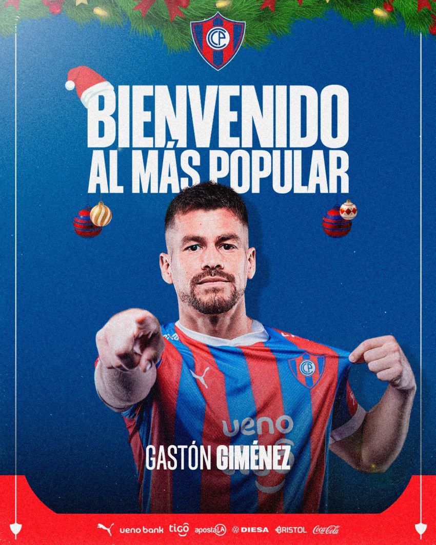 Así anunciaron a Giménez en Cerro Porteño.