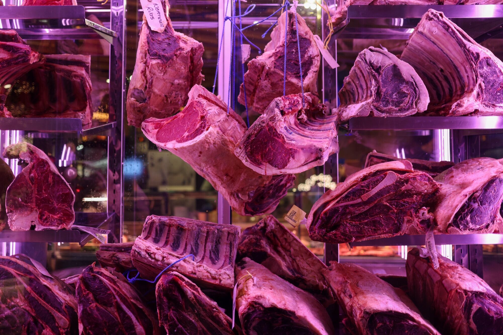 Beef on Display At A Butchers Shop