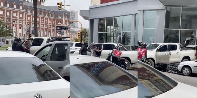 Se bajó de la camioneta para discutir, no le puso freno y destrozó el frente de un hotel en Mar del Plata