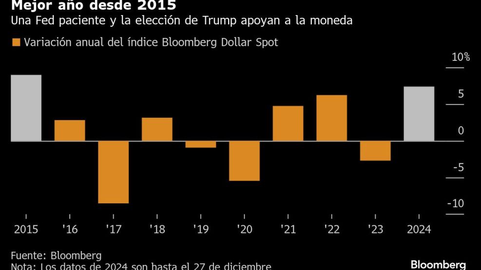 Mejor año desde 2015 | Una Fed paciente y la elección de Trump apoyan a la moneda