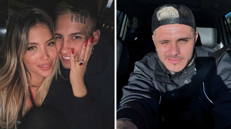 L-Gante, Wanda Nara y Mauro Icardi 