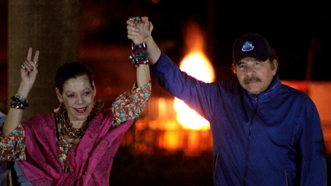 Nicaraguan President Daniel Ortega and Vice-President Rosario Murillo.