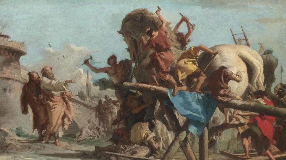 “La construcción del caballo de Troya” Giovanni Domenico Tiepolo, 1760