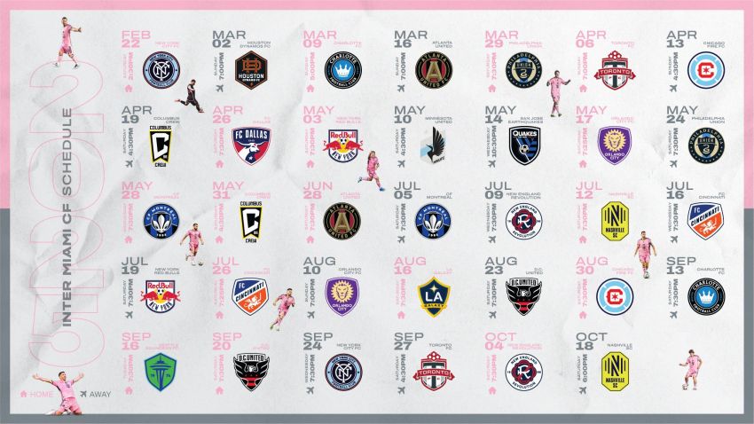 El calendario completo del Inter Miami para la MLS 2025.