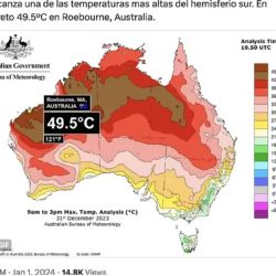 Australia registró temperaturas altas récord.