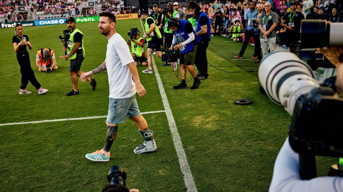 Lionel Messi, pictured before an Inter Miami match.