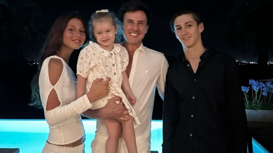 Roberto Garcia Moritan con sus hijos