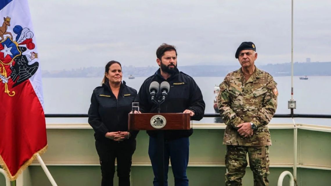 Chile President Gabriel Boric at the South Pole.