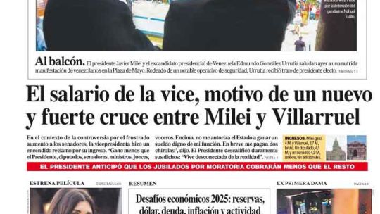 La tapa del Diario PERFIL del domingo 5 de enero de 2025