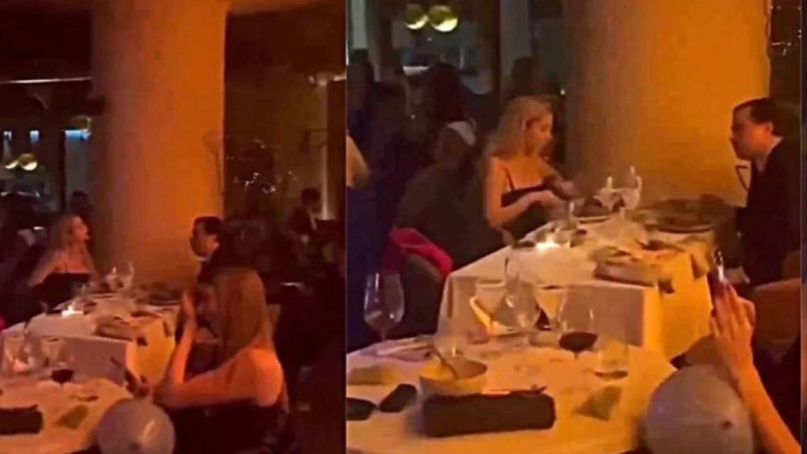 Fabiola Yáñez at the New Year's Eve dinner that sparked the scandal.