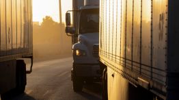 Trucks At The US-Mexico Border Crossing As Trump Threatens Tariffs