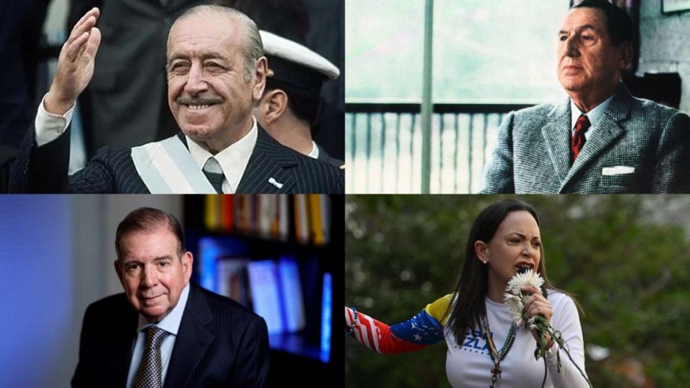 Cámpora, Perón, González Urrutia y Corina Machado