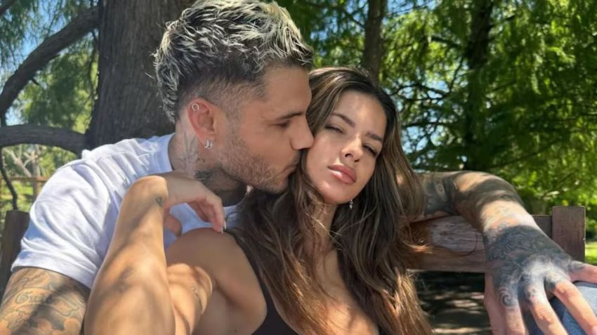 Mauro Icardi junto a la China Suárez, su nueva pareja