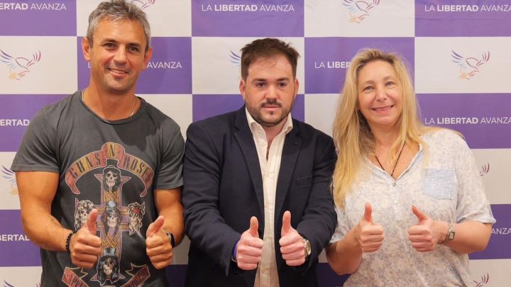 Karina Milei and Martín Menem at Mar del Plata with Bernardo Lemma, the La Libertad Avanza party leader in Las Flores, Buenos Aires Province.