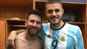 Mauro Icardi junto a Lionel Messi