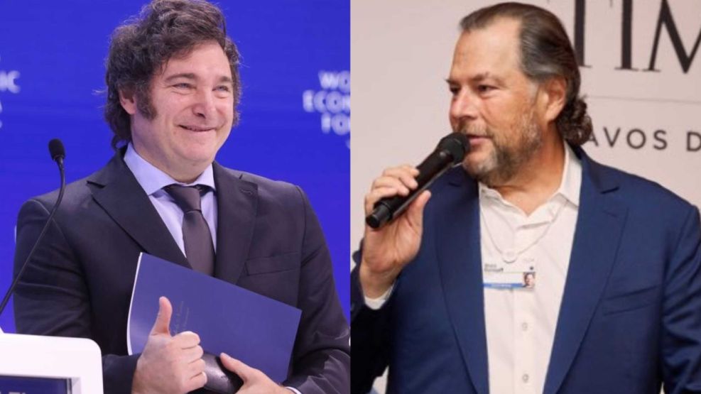 Javier Milei y Marc Benioff 20250122