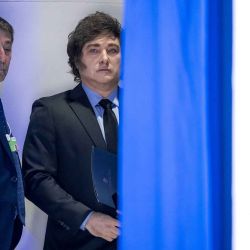 El presidente de Argentina, Javier Milei, participa en la reunión anual del Foro Económico Mundial (WEF) en Davos. Foto de FABRICE COFFRINI / AFP | Foto:AFP