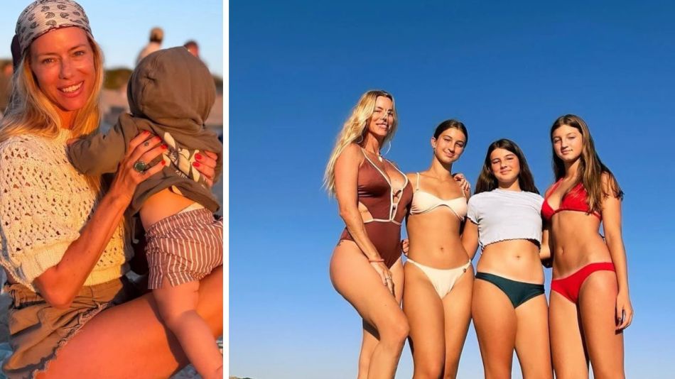 Las tiernas fotos de Cruz Urcera y sus hermanas en las playas de Punta del Este