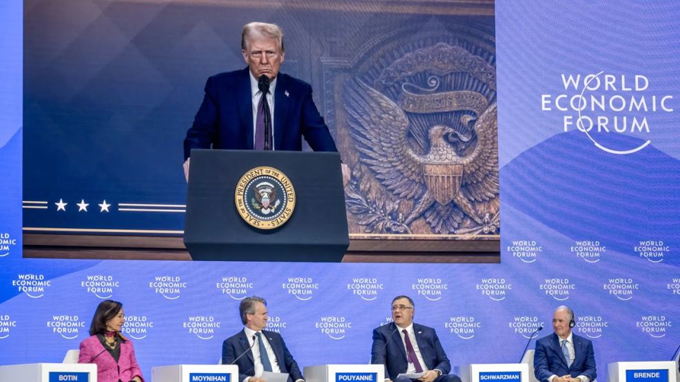 El presidente de Estados Unidos, Donald Trump, habló en Davos. 