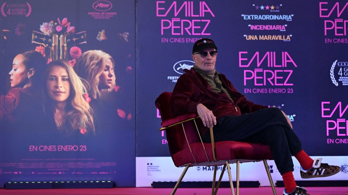 French director, author of the 'Emilia Pérez' movie, Jacques Audiard looks on during an interview with AFP in Bogotá on January 18, 2025.