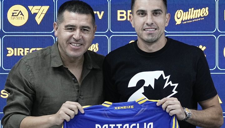Juan Román Riquelme y Rodrigo Battaglia