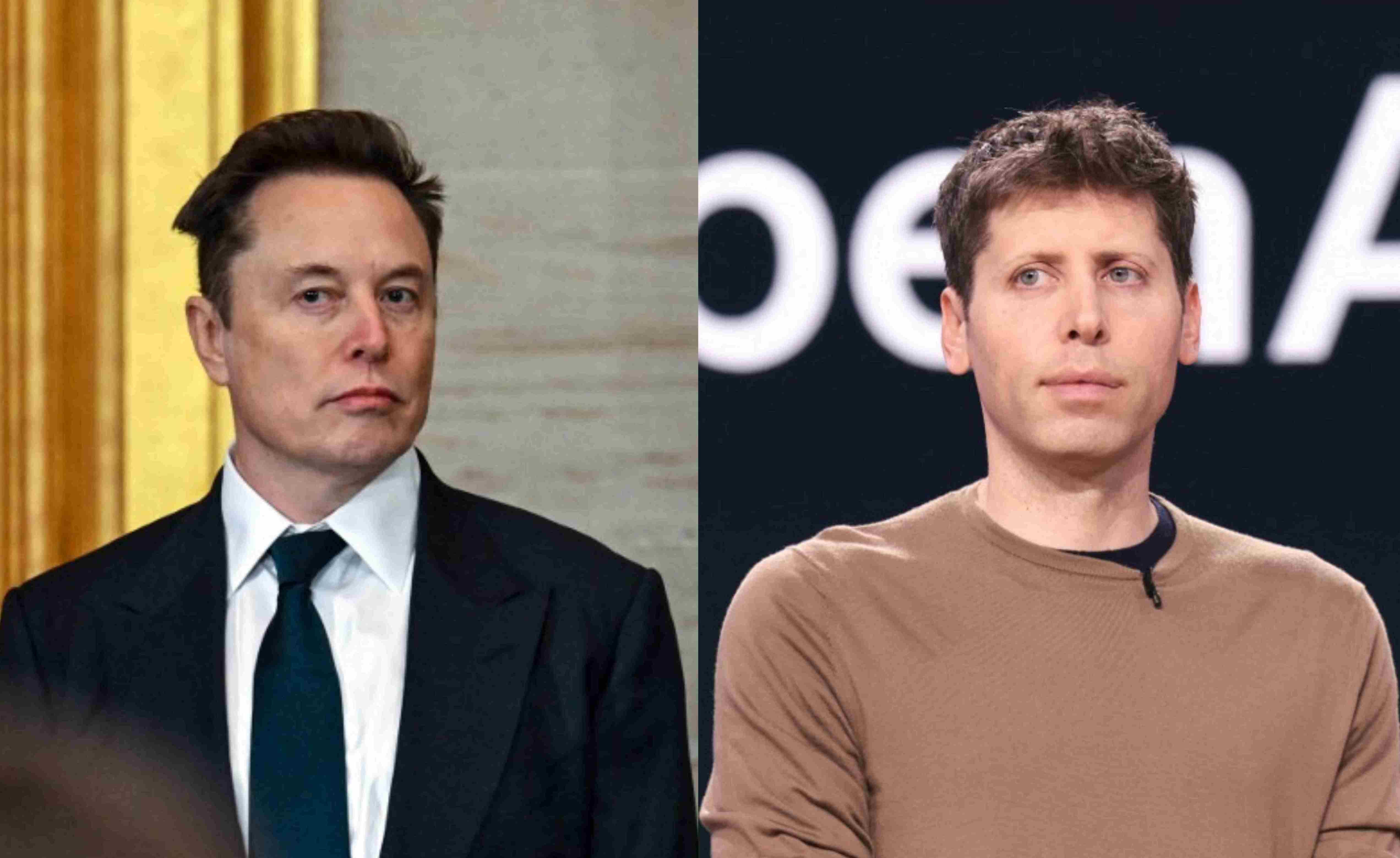 Elon Musk (izq.); y Sam Altman, CEO OpenAI (der.).