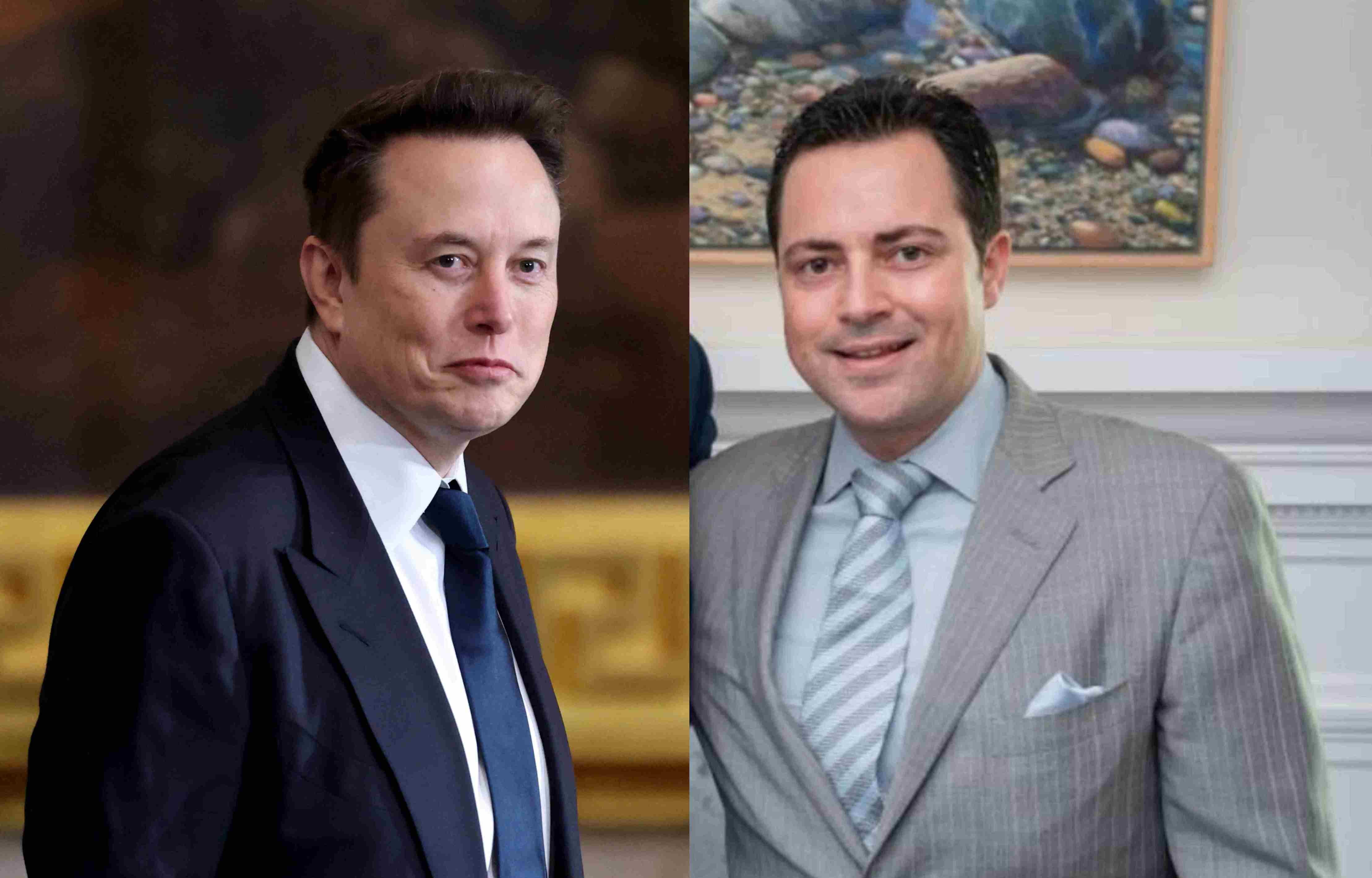 Elon Musk (izq.); y Philip Low, CEO de NeuroVigil (der.).