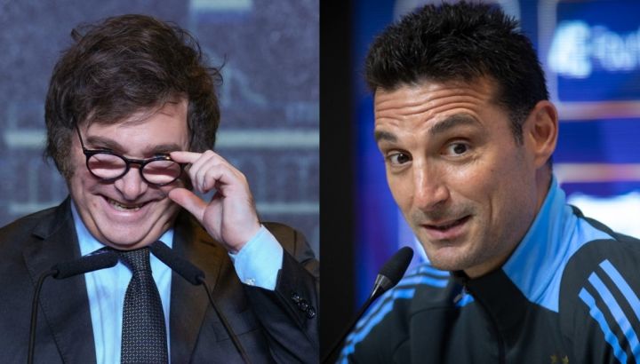 Javier Milei y Lionel Scaloni