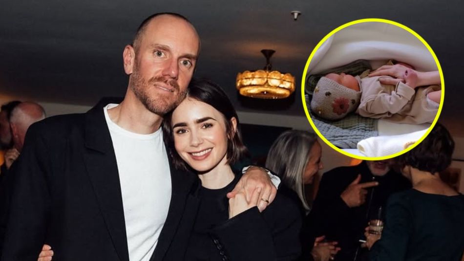 Lily Collins, Charlie McDowell y su hija Tove