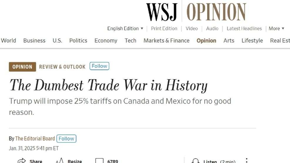 El Wall Street Journal acusó a Donald Trump de desatar "la guerra comercial más tonta de la historia" - qpasó