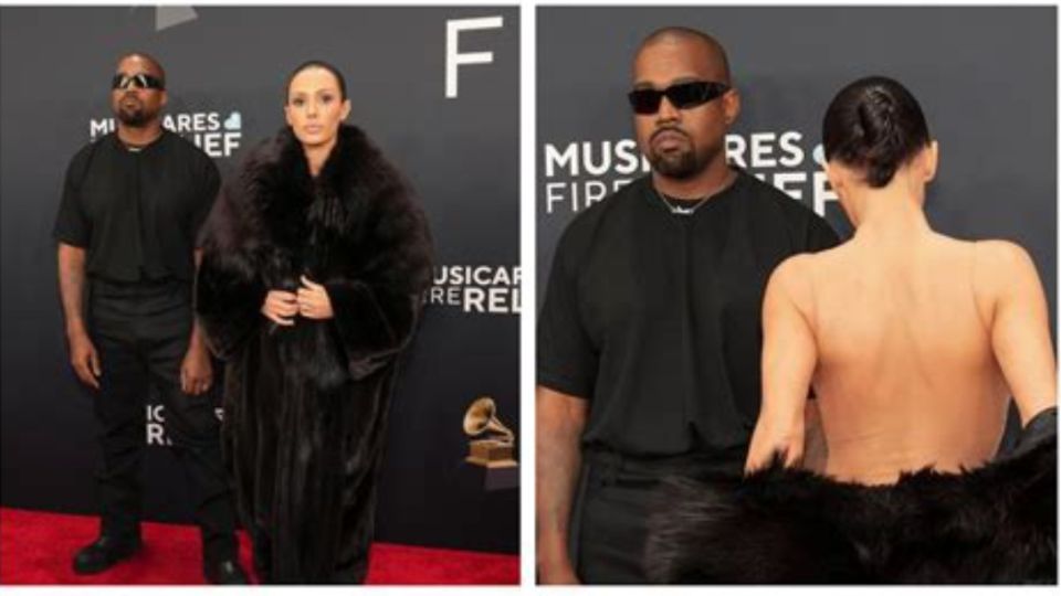 Kayne West y su novia Bianca en los Grammy 2025.