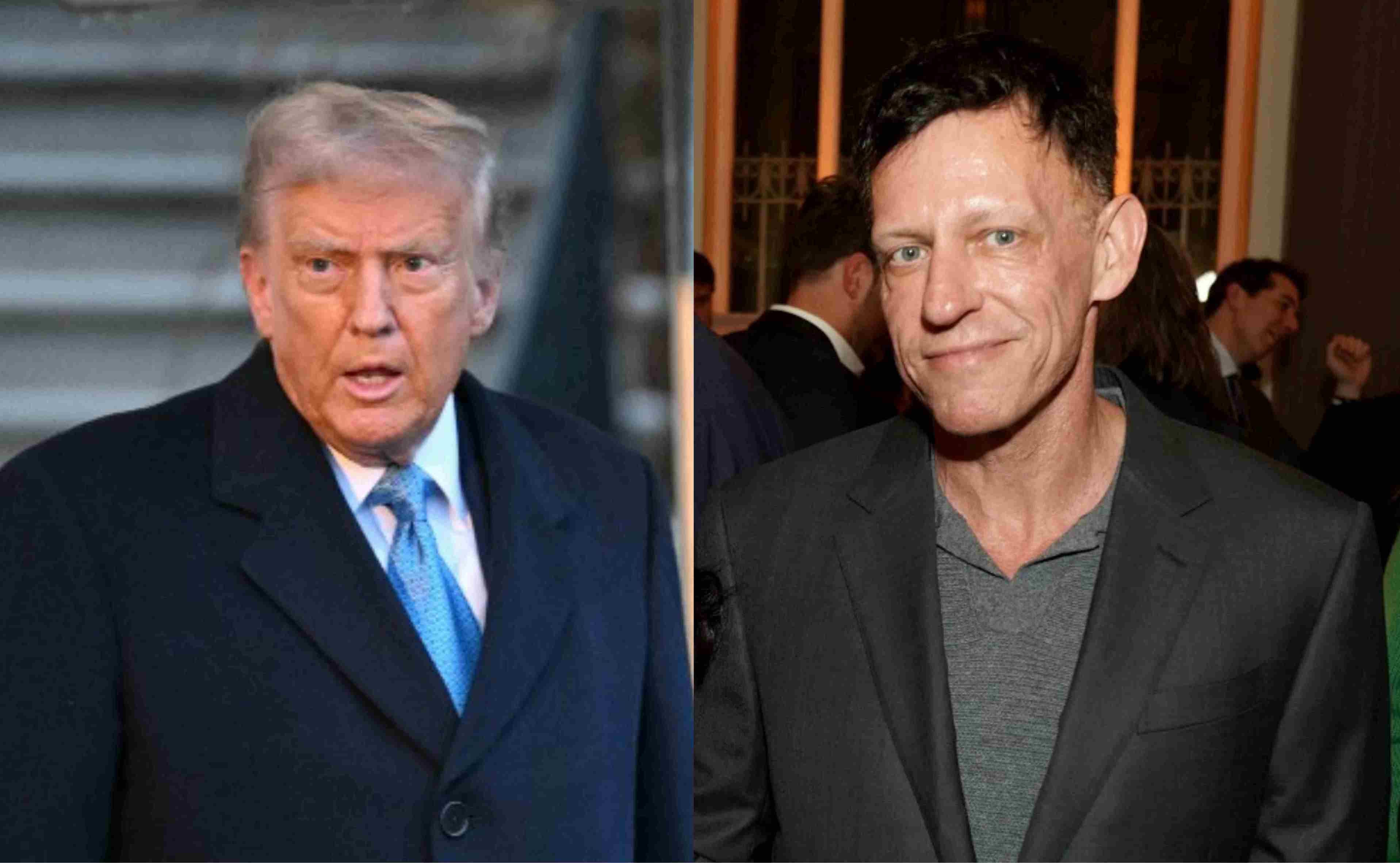 Donald Trump (izq.), y el empresario tecnológico Peter Thiel (der.).