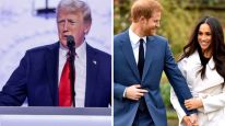 Donald Trump, Meghan Markle y el príncpe Harry 