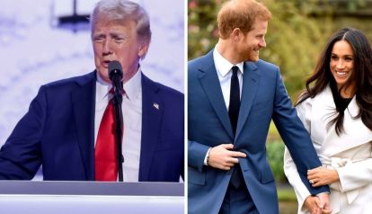 Donald Trump, Meghan Markle y el príncpe Harry 