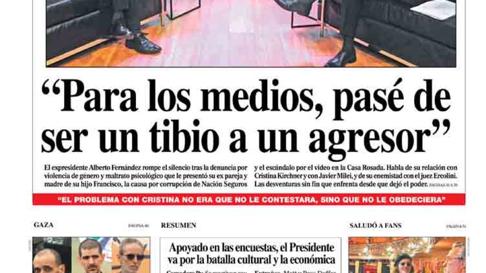 La tapa del Diario PERFIL del domingo 9 de febrero de 2025