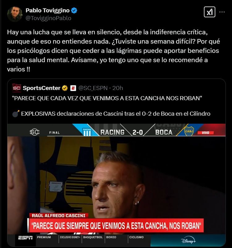 Toviggino responde a Cascini