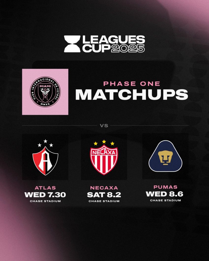 Rivales y horarios para el Inter Miami en la Leagues Cup.