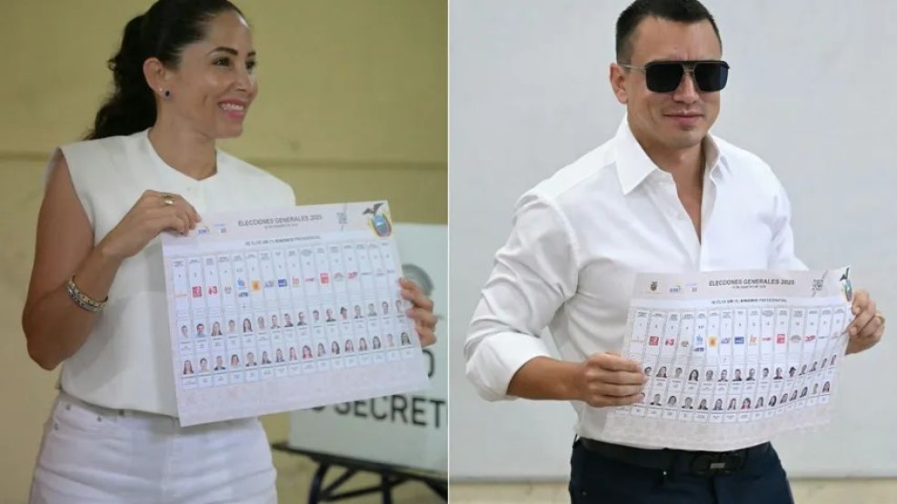 Daniel Noboa y Luisa González, los más votados.