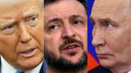 Donald Trump, Volodymyr Zelensky, y Vladimir Putin