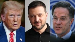 Mark Rutte, Donald Trump y Volodymyr Zelensky.